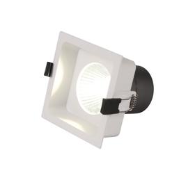 DM201380  Bodar SQ 20, 20W Fixed LED Square Deep Recessed Downlight Matt White 1660lm 10° 5000K IP20